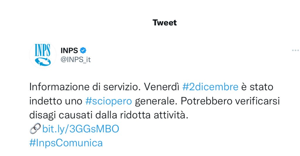 inps sciopero 2 dicembre