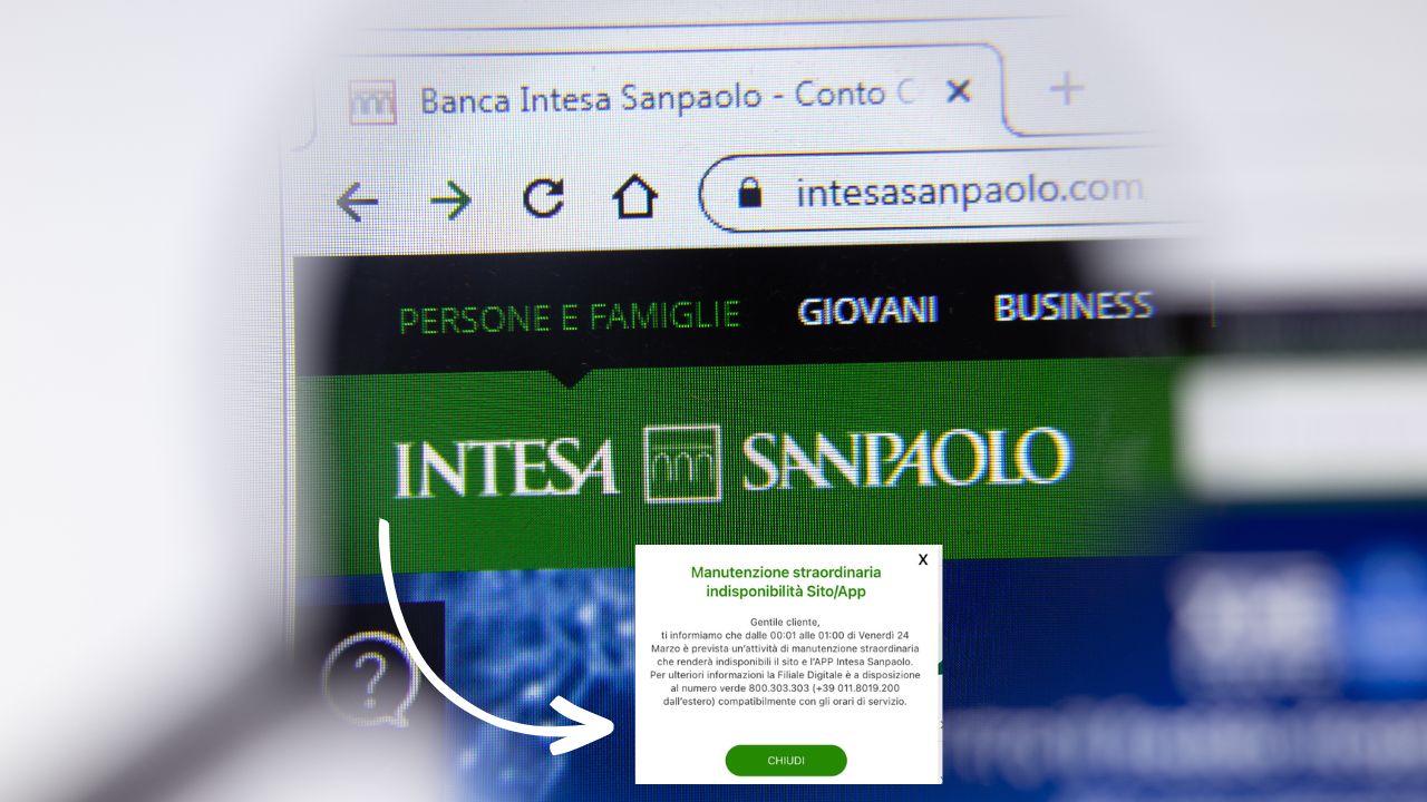 avviso Intesa SanPaolo app bloccata